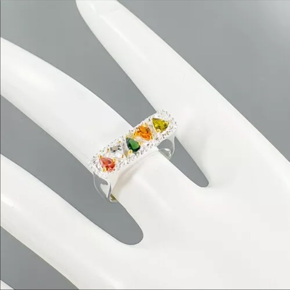Artisan 925 natural tourmaline ring 7.75 bar style ring hand crafted OOAK - Picture 4 of 4